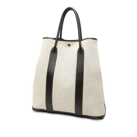 Hermès Garden File MM Tote Bag, Handbag, Gray, Black, Toile H, Buffle Skipper... - Picture 2 of 6
